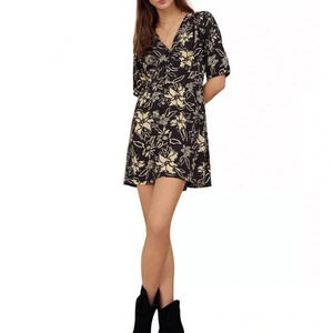 ba&sh Soma Mini Dress Black Ivory Size 0